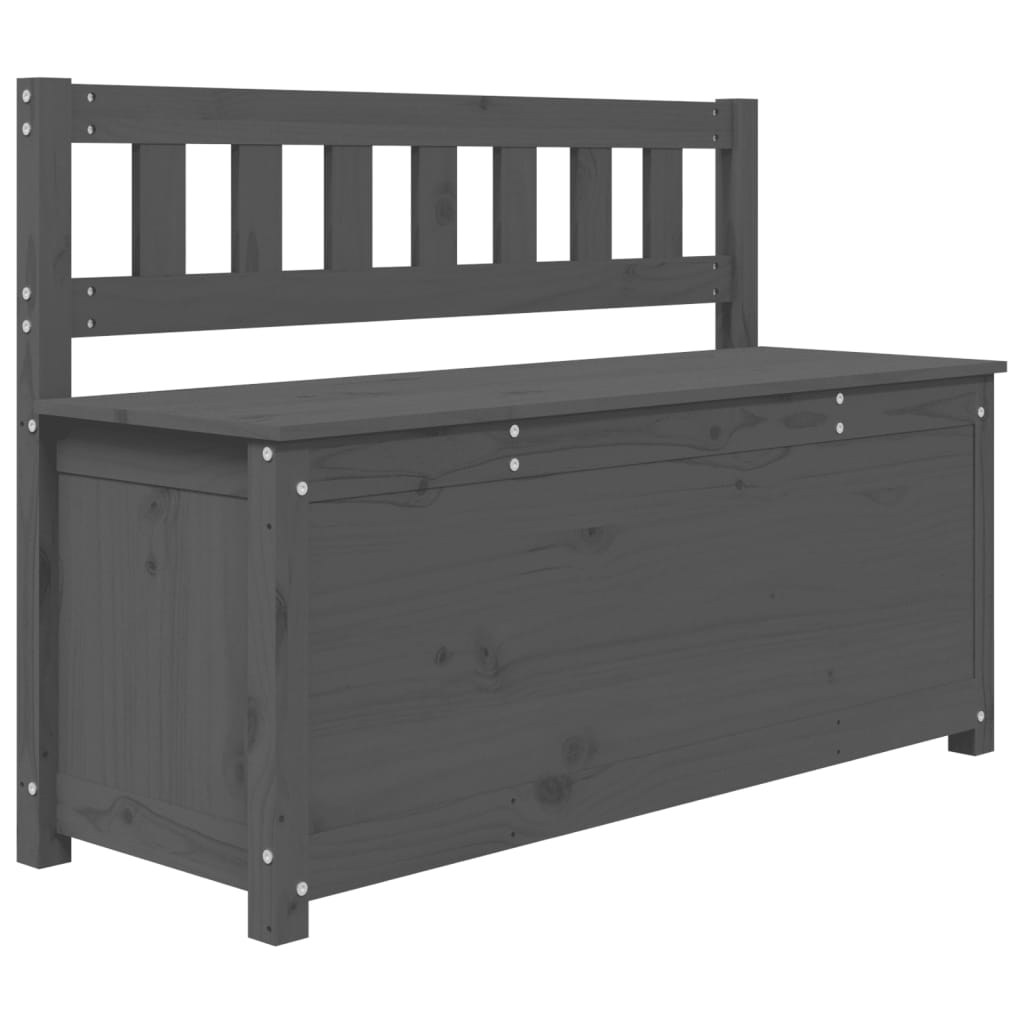 Sitzbank Grau 110x41x76,5 cm Massivholz Kiefer