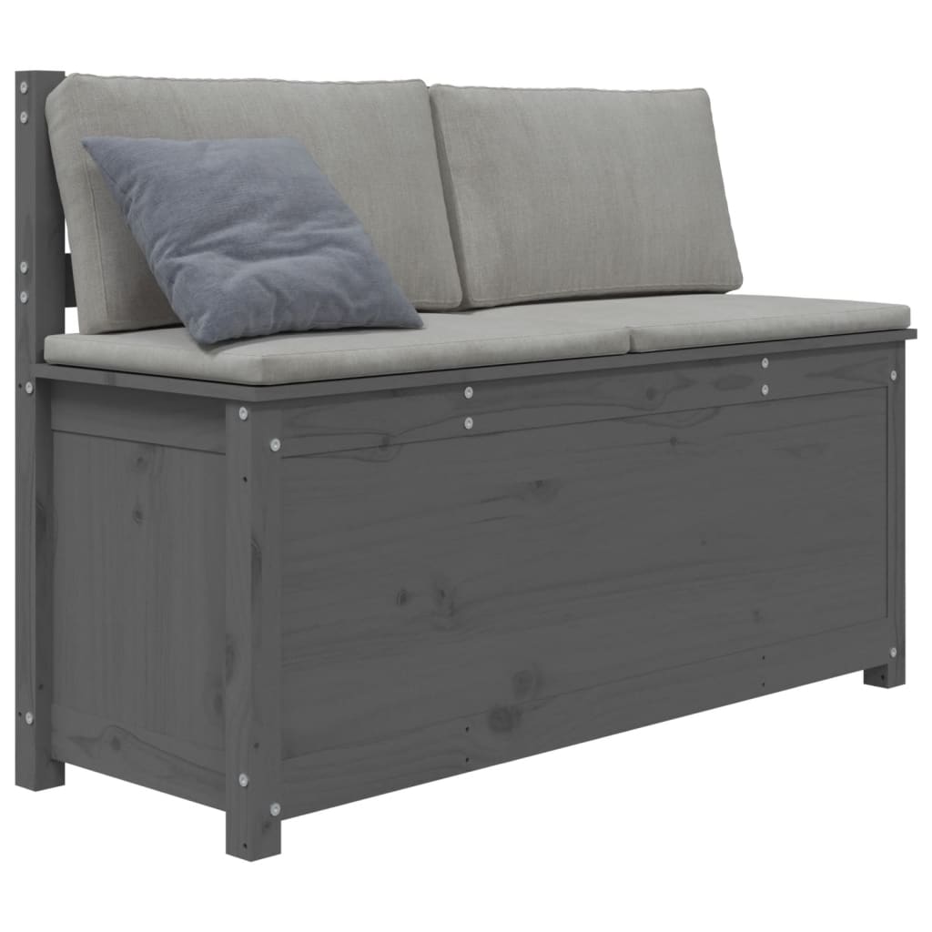 Sitzbank Grau 110x41x76,5 cm Massivholz Kiefer