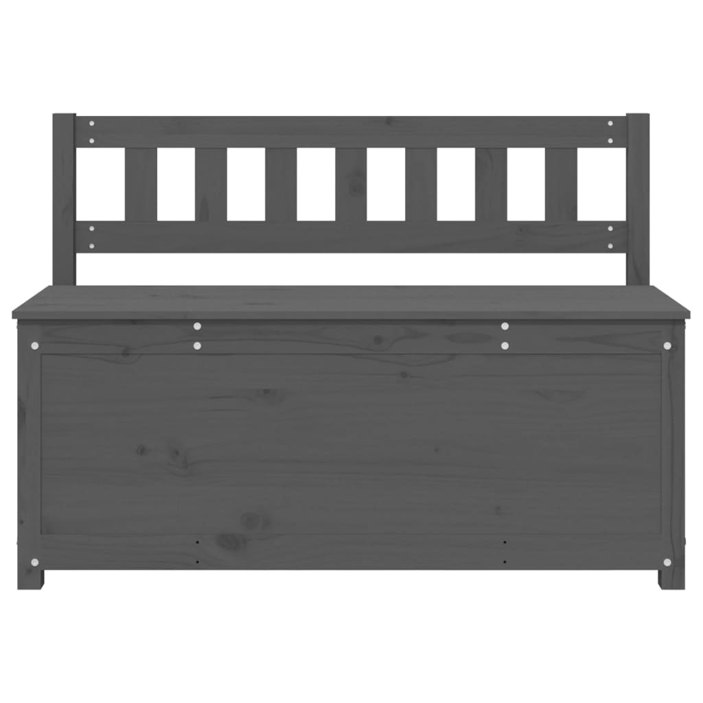 Sitzbank Grau 110x41x76,5 cm Massivholz Kiefer