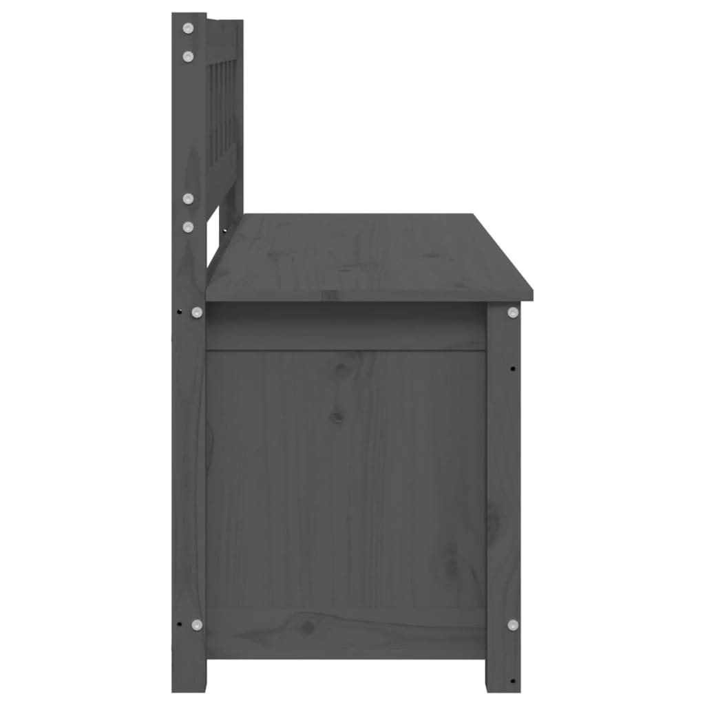 Sitzbank Grau 110x41x76,5 cm Massivholz Kiefer