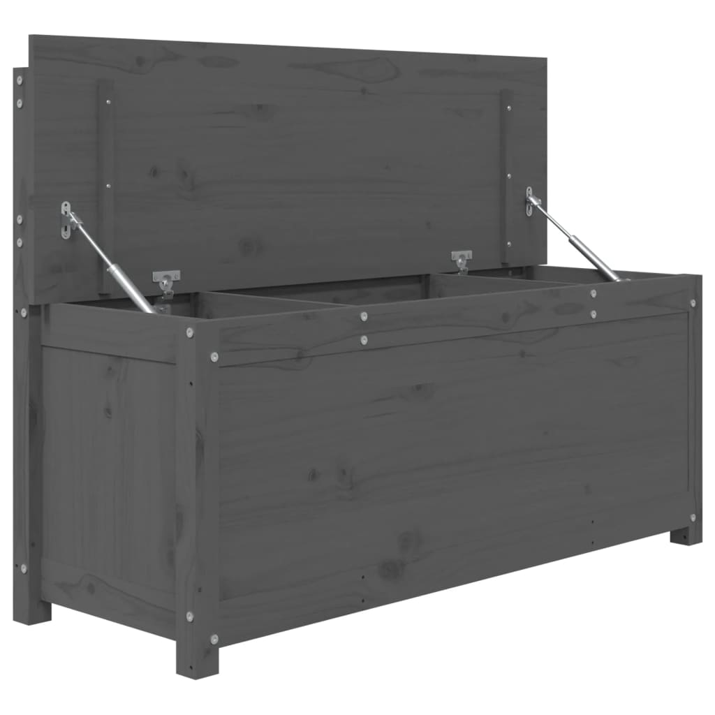 Sitzbank Grau 110x41x76,5 cm Massivholz Kiefer