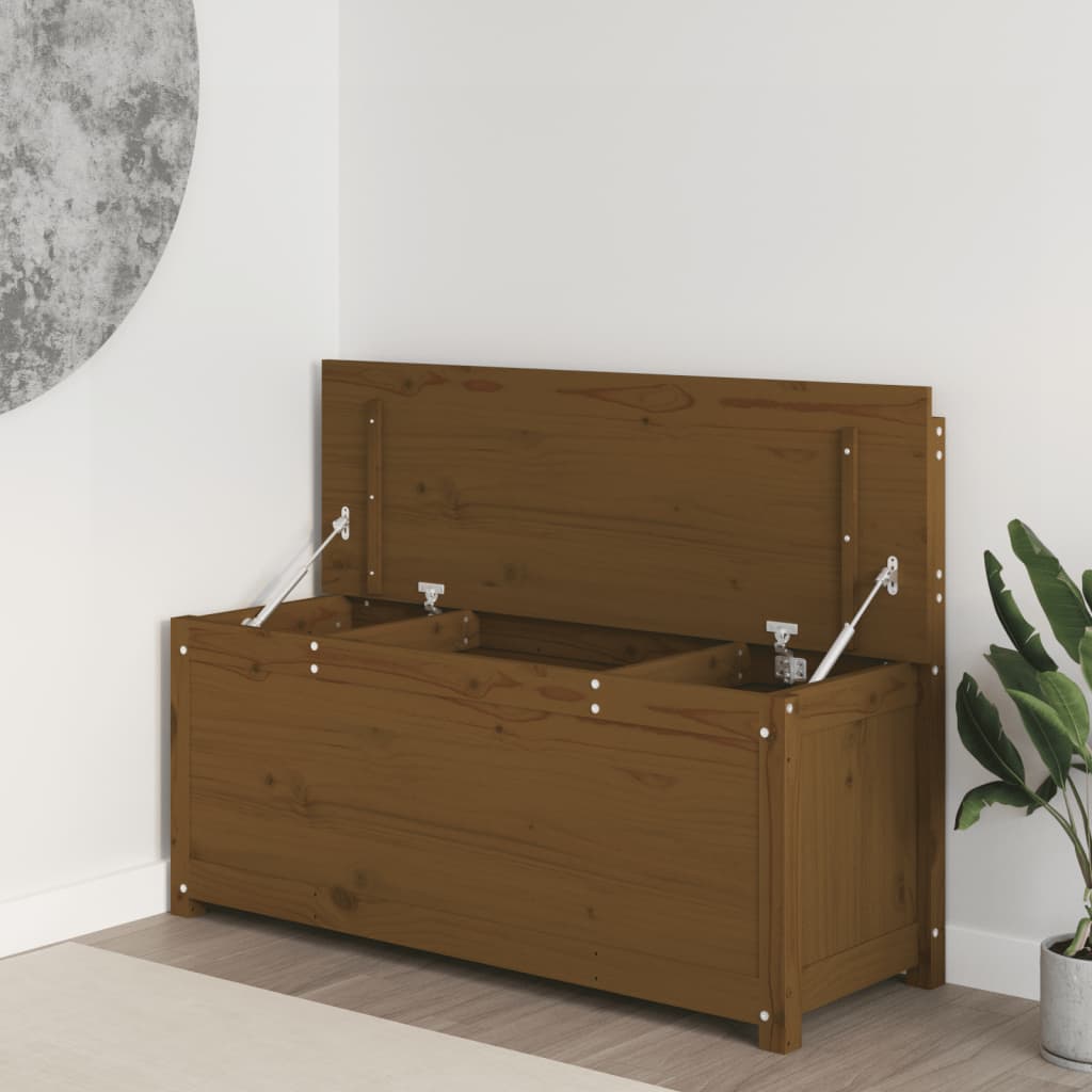 Sitzbank Honigbraun 110x41x76,5 cm Massivholz Kiefer