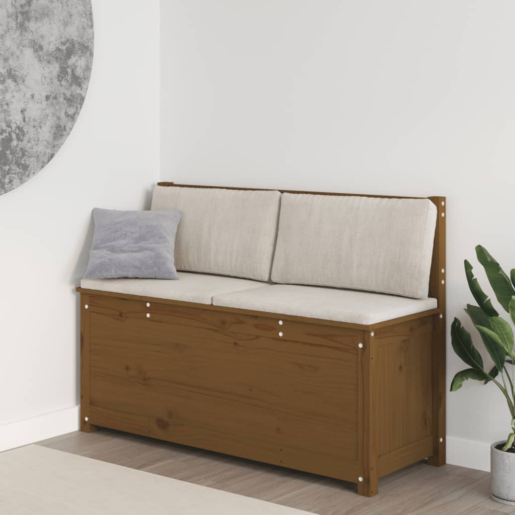 Sitzbank Honigbraun 110x41x76,5 cm Massivholz Kiefer