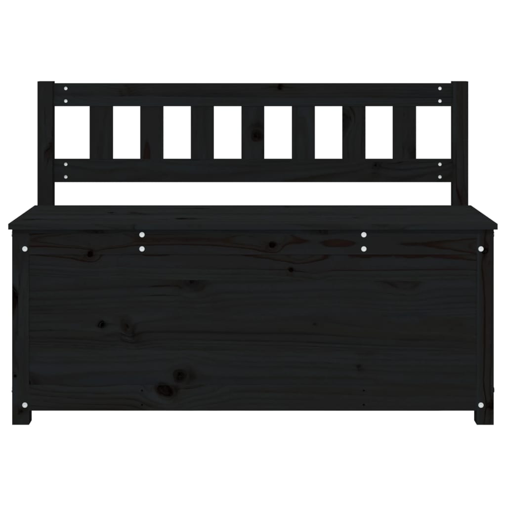 Sitzbank Schwarz 110x41x76,5 cm Massivholz Kiefer