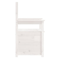 Thumbnail for Sitzbank Weiß 112,5x51,5x96,5 cm Massivholz Kiefer
