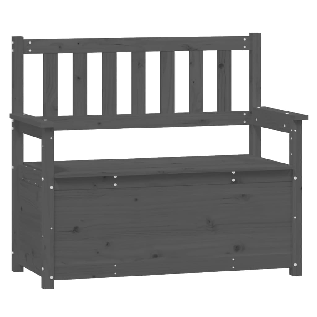 Sitzbank Grau 112,5x51,5x96,5 cm Massivholz Kiefer