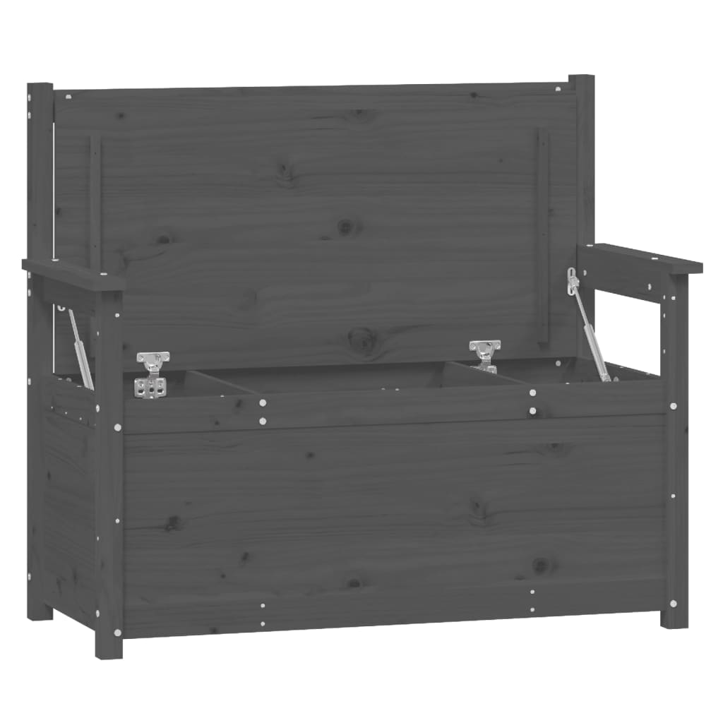 Sitzbank Grau 112,5x51,5x96,5 cm Massivholz Kiefer