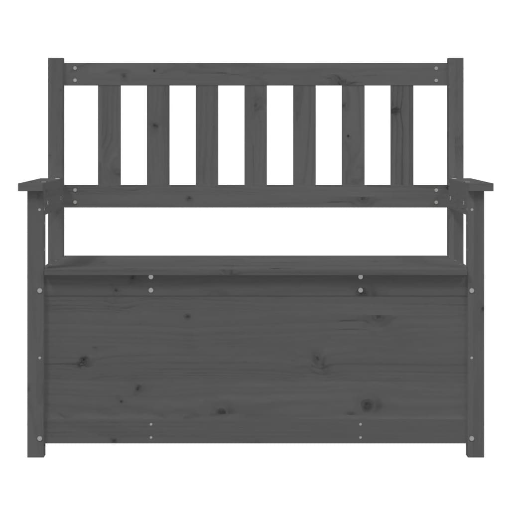 Sitzbank Grau 112,5x51,5x96,5 cm Massivholz Kiefer
