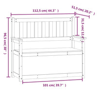 Thumbnail for Sitzbank Grau 112,5x51,5x96,5 cm Massivholz Kiefer