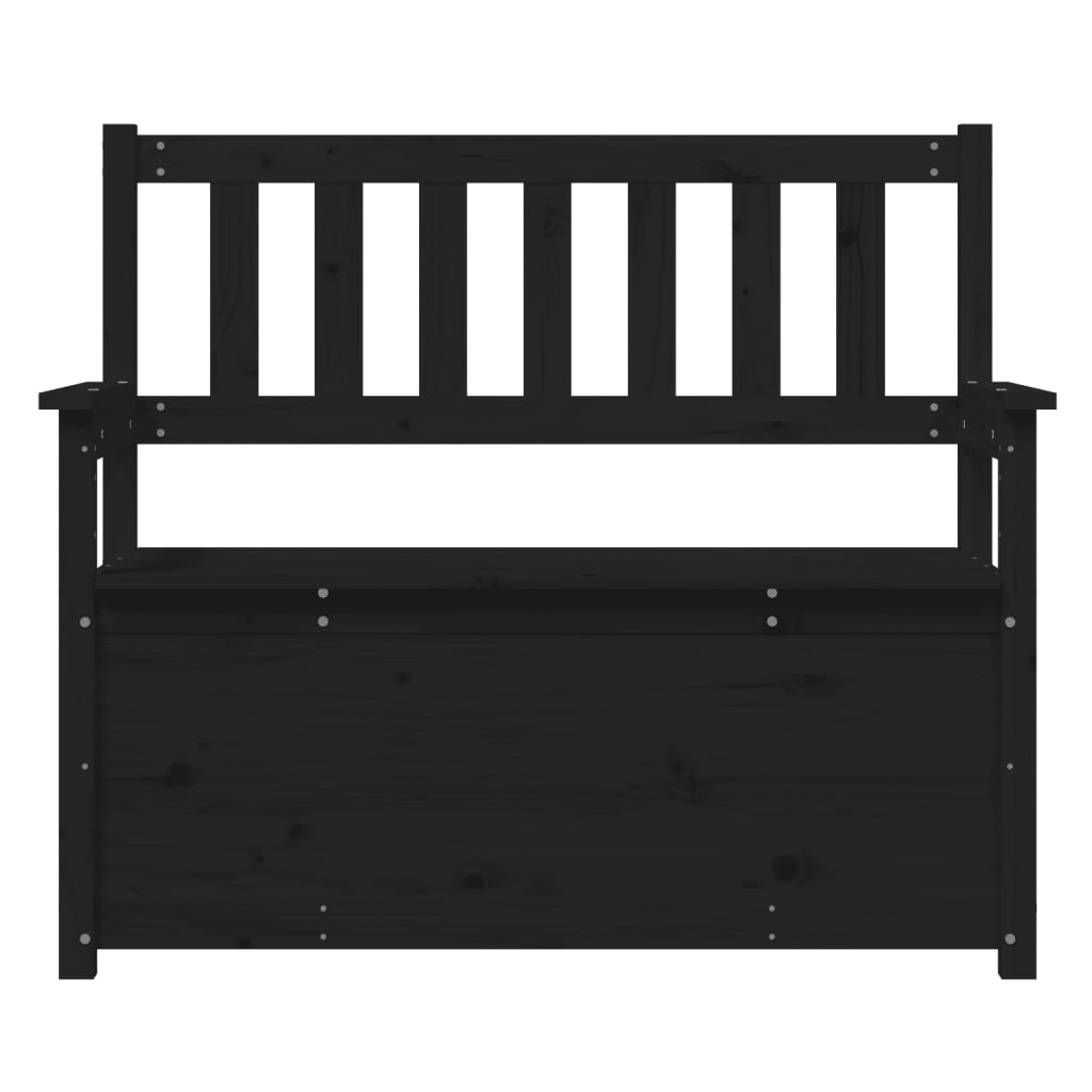 Sitzbank Schwarz 112,5x51,5x96,5 cm Massivholz Kiefer