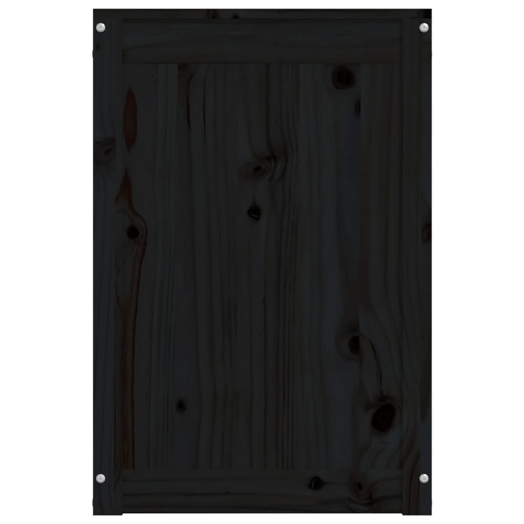 Wäschetruhe Schwarz 44x44x66 cm Massivholz Kiefer