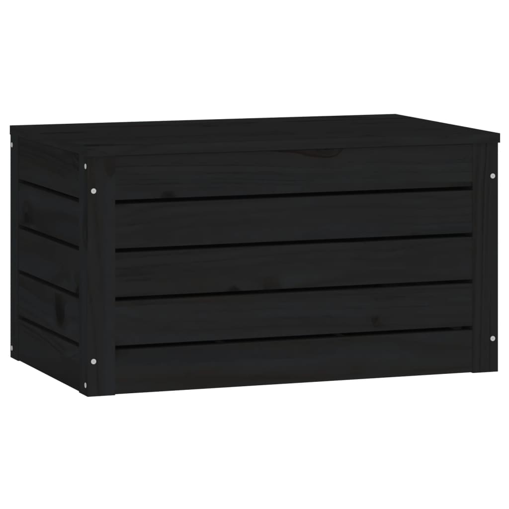 Truhe Schwarz 59,5x36,5x33 cm Massivholz Kiefer