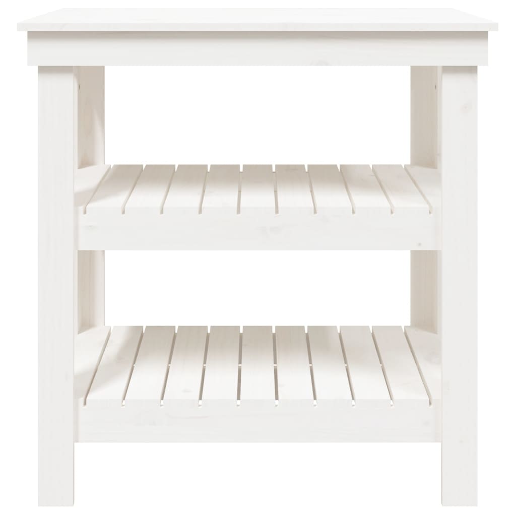 Werkbank Weiß 78,5x50x80 cm Massivholz Kiefer