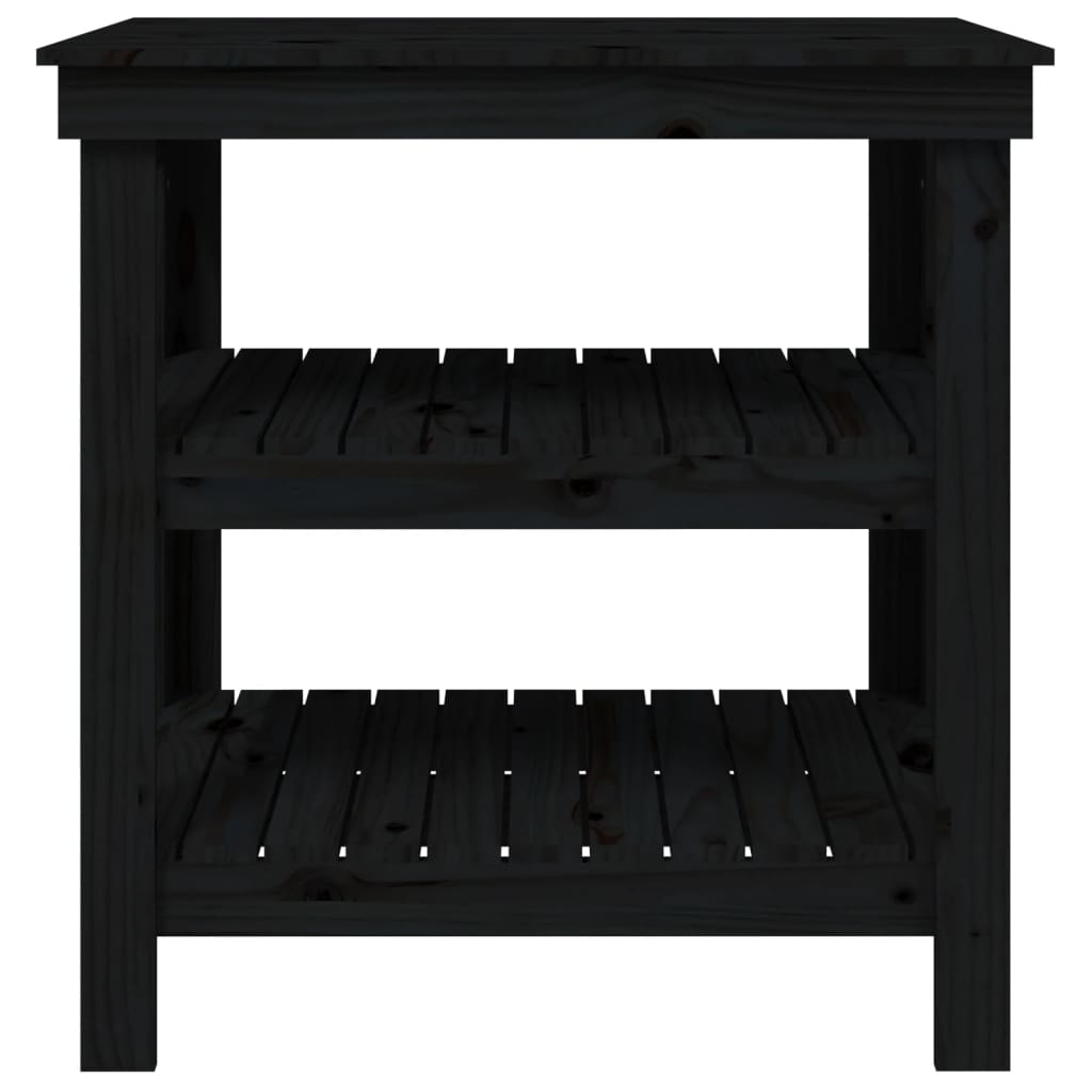 Werkbank Schwarz 78,5x50x80 cm Massivholz Kiefer
