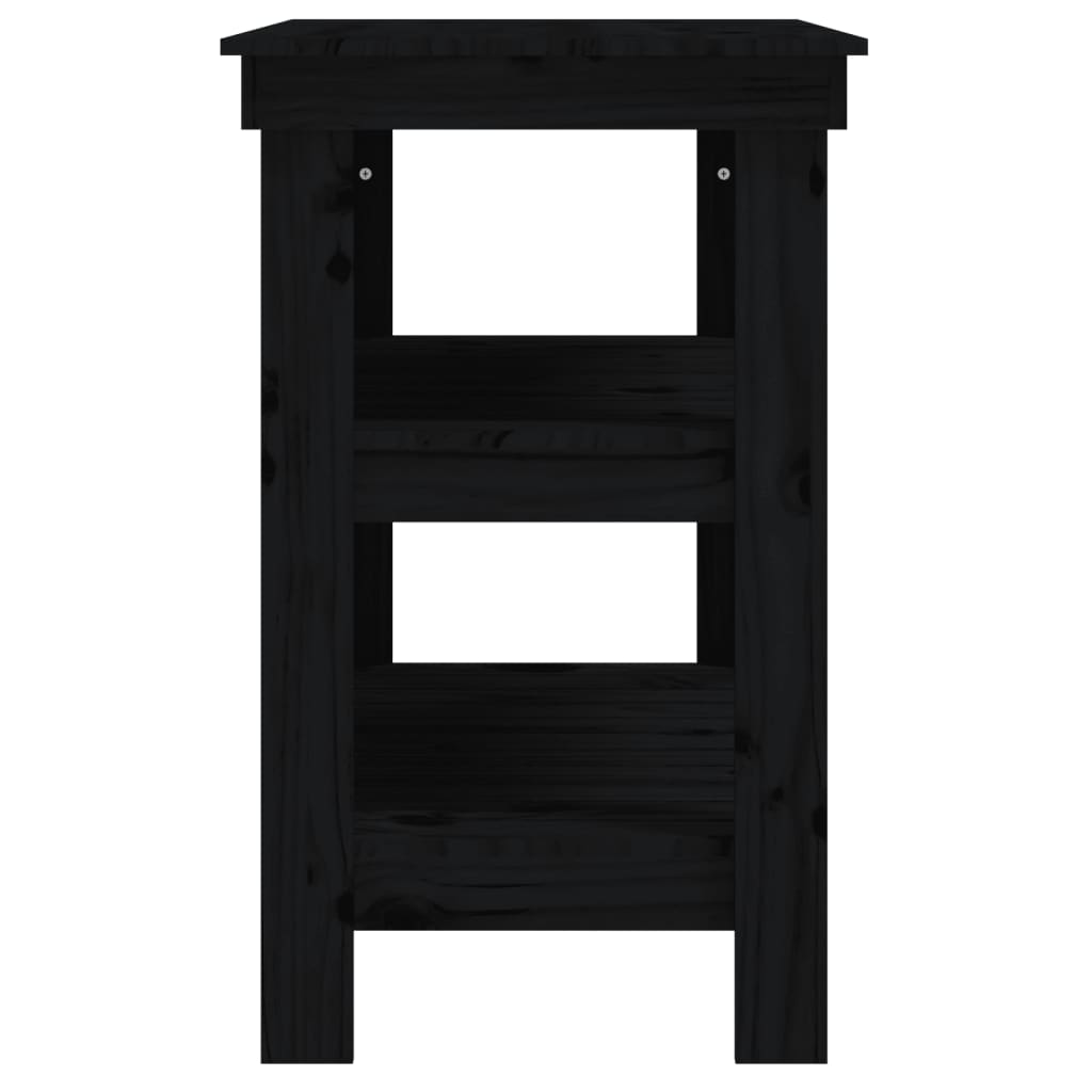 Werkbank Schwarz 78,5x50x80 cm Massivholz Kiefer