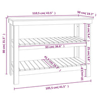 Thumbnail for Werkbank Weiß 110,5x50x80 cm Massivholz Kiefer