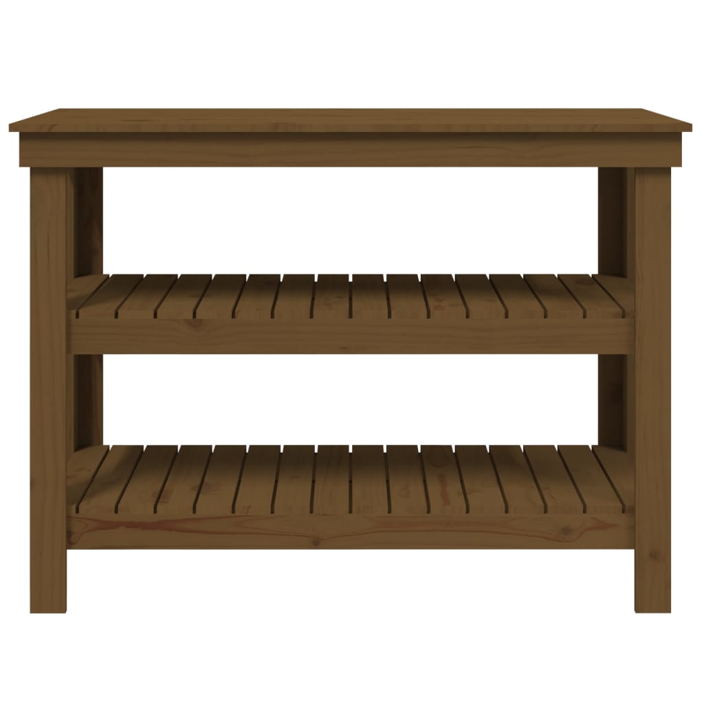 Werkbank Honigbraun 110,5x50x80 cm Massivholz Kiefer