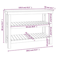 Thumbnail for Werkbank Honigbraun 110,5x50x80 cm Massivholz Kiefer