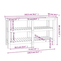 Thumbnail for Werkbank Honigbraun 142,5x50x80 cm Massivholz Kiefer
