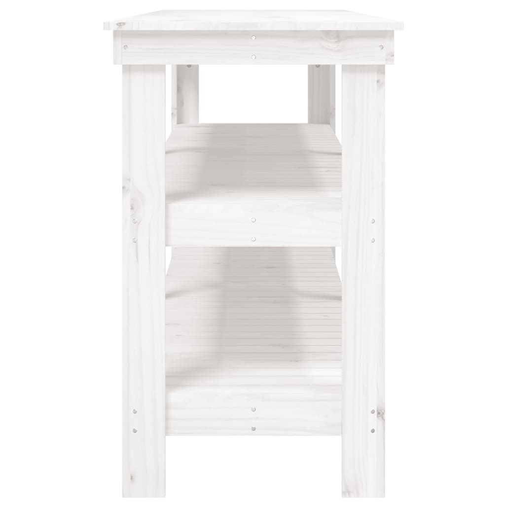 Werkbank Weiß 181x50x80 cm Massivholz Kiefer