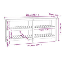 Thumbnail for Werkbank Grau 181x50x80 cm Massivholz Kiefer