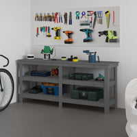 Thumbnail for Werkbank Grau 181x50x80 cm Massivholz Kiefer