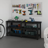 Thumbnail for Werkbank Schwarz 181x50x80 cm Massivholz Kiefer