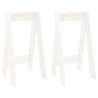 Thumbnail for Hocker 2 Stk. Weiß 40x40x75 cm Massivholz Kiefer