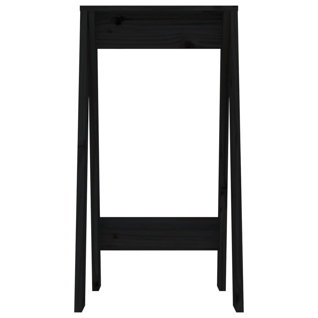 Hocker 2 Stk. Schwarz 40x40x75 cm Massivholz Kiefer