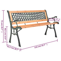 Thumbnail for Gartenbank 116 cm Gusseisen und Massivholz Tanne