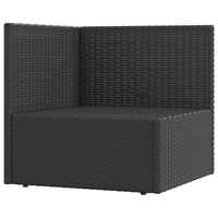 Thumbnail for Garten-Ecksofa mit Kissen Schwarz Poly Rattan