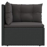Thumbnail for Garten-Ecksofa mit Kissen Schwarz Poly Rattan