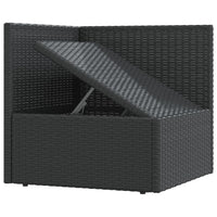 Thumbnail for Garten-Ecksofa mit Kissen Schwarz Poly Rattan