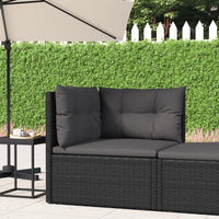Thumbnail for Garten-Ecksofa mit Kissen Schwarz Poly Rattan