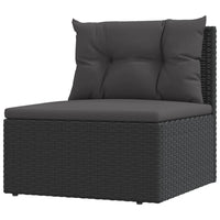 Thumbnail for Garten-Mittelsofa mit Kissen Schwarz Poly Rattan