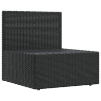 Thumbnail for Garten-Mittelsofa mit Kissen Schwarz Poly Rattan