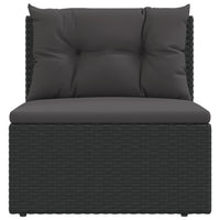 Thumbnail for Garten-Mittelsofa mit Kissen Schwarz Poly Rattan