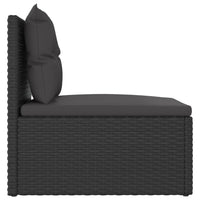 Thumbnail for Garten-Mittelsofa mit Kissen Schwarz Poly Rattan