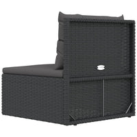 Thumbnail for Garten-Mittelsofa mit Kissen Schwarz Poly Rattan