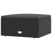 Thumbnail for Gartenhocker mit Kissen Schwarz Poly Rattan