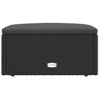 Thumbnail for Gartenhocker mit Kissen Schwarz Poly Rattan