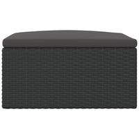 Thumbnail for Gartenhocker mit Kissen Schwarz Poly Rattan