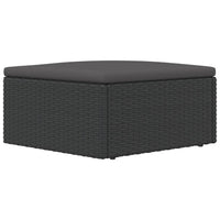 Thumbnail for Gartenhocker mit Kissen Schwarz Poly Rattan