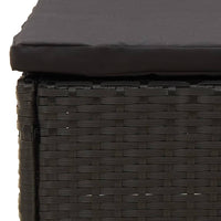 Thumbnail for Gartenhocker mit Kissen Schwarz Poly Rattan