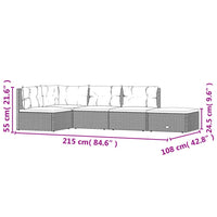 Thumbnail for 5-tlg. Garten-Lounge-Set mit Kissen Schwarz Poly Rattan