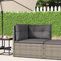 Thumbnail for Garten-Ecksofa mit Kissen Grau Poly Rattan