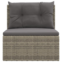 Thumbnail for Garten-Mittelsofa mit Kissen Grau Poly Rattan