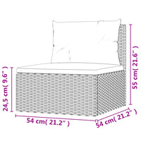 Thumbnail for Garten-Mittelsofa mit Kissen Grau Poly Rattan