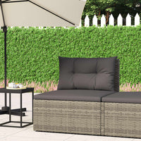 Thumbnail for Garten-Mittelsofa mit Kissen Grau Poly Rattan