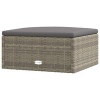 Thumbnail for Gartenhocker mit Kissen Grau Poly Rattan